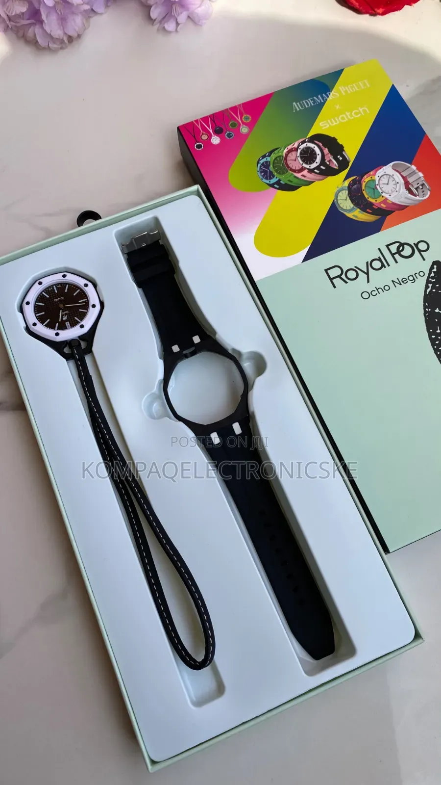 Trendy Ap X Swatch Royal Pop Rubber Straps Unisex Fashion Watches