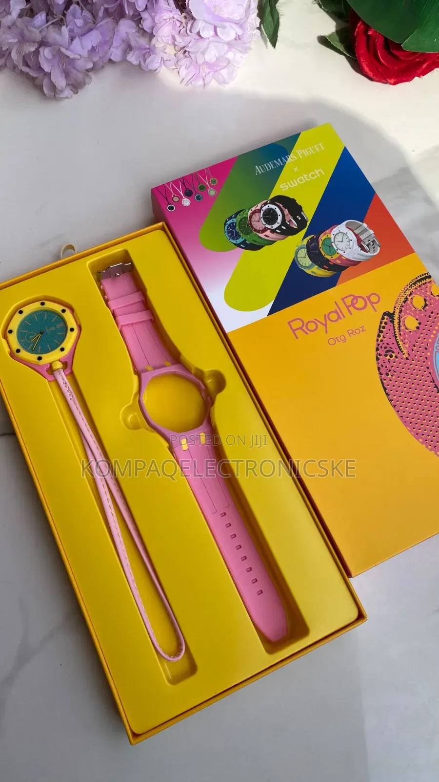 Trendy Ap X Swatch Royal Pop Rubber Straps Unisex Fashion Watches