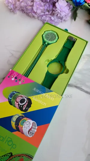 Trendy Ap X Swatch Royal Pop Rubber Straps Unisex Fashion Watches