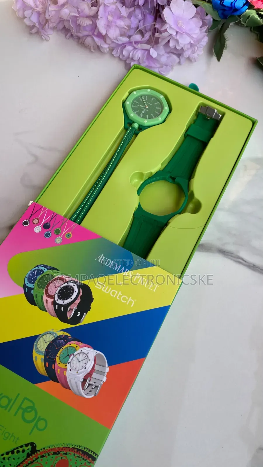 Trendy Ap X Swatch Royal Pop Rubber Straps Unisex Fashion Watches
