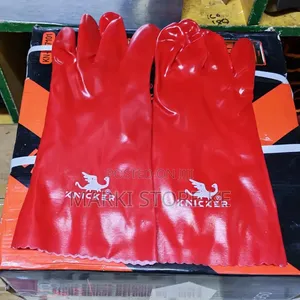 Red PVC Anti Slip Glove/Water Resistant