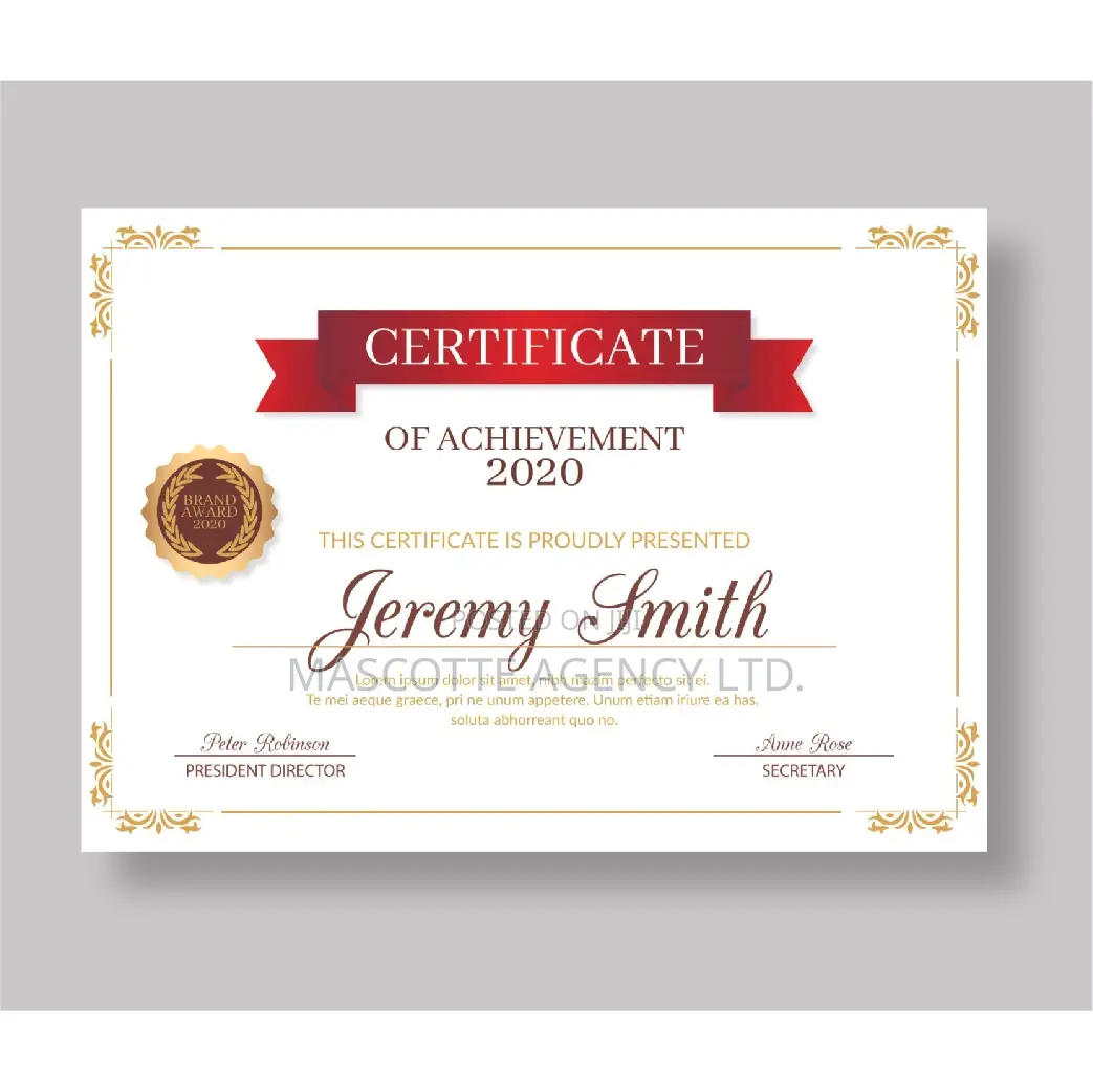 A4 Certificates