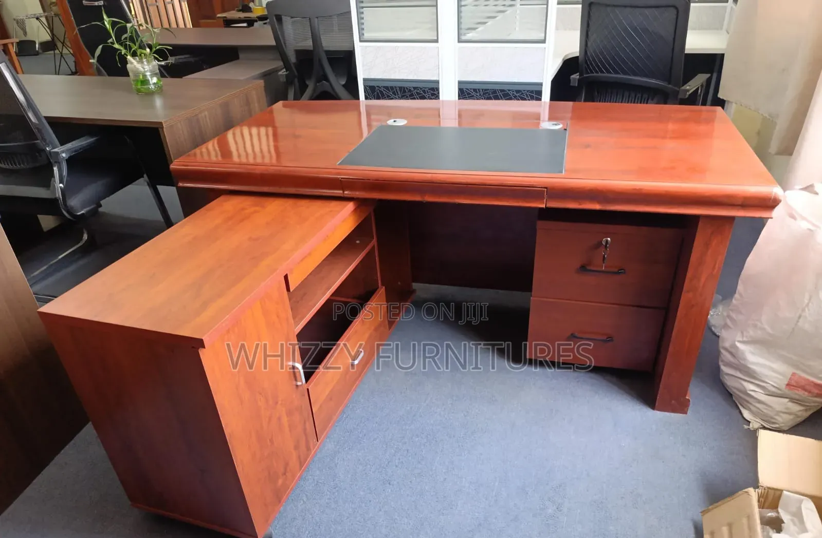 Mahogany L Shaped Office Desk