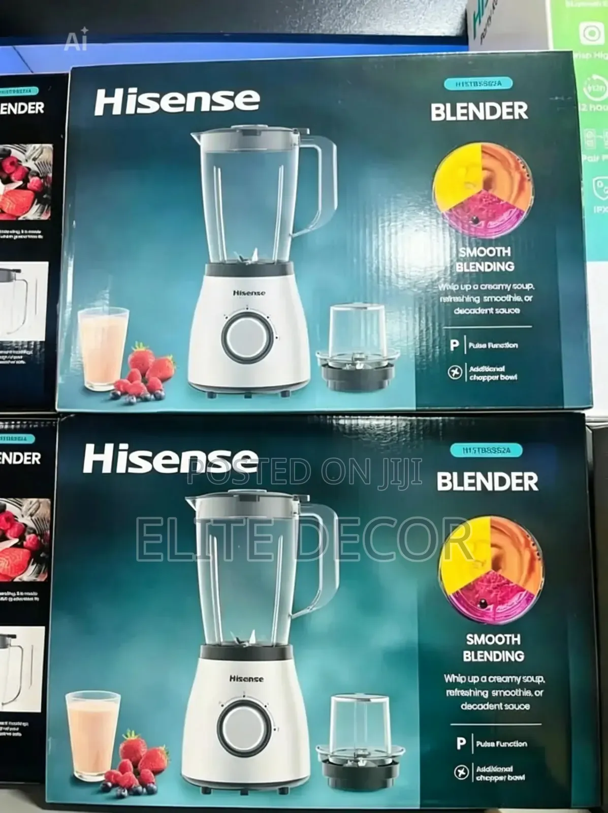 Hisense H1STBSSS2A 2-in-1 Blender 500W With 1.5L Jug Grinder