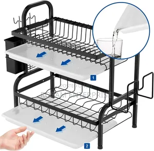 2 Tier Carbon Dish Rack