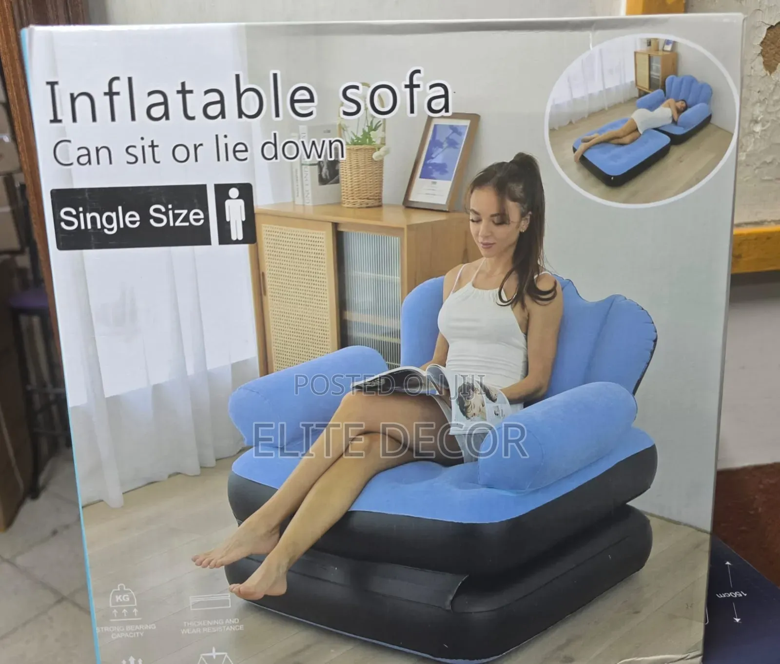5-in-1 Inflatable Lazy Sofa Bed | Foldable Lounge Chair Sleeper