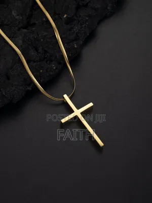 Premium Stainless Steel Cross Necklace – Gold, Silver Black
