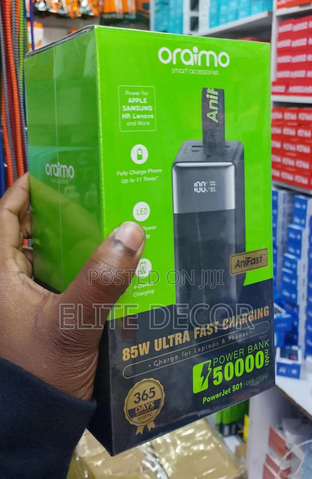 Oraimo PowerJet 501 50,000mAh Power Bank – 85W Fast Charging
