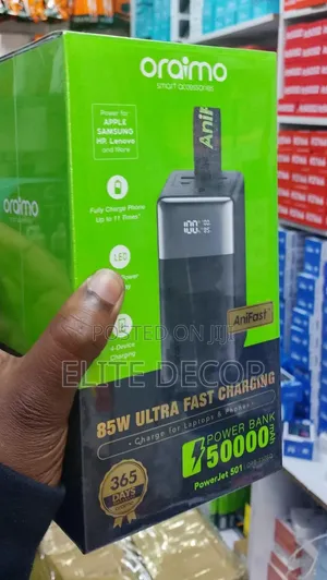 Oraimo PowerJet 501 50,000mAh Power Bank – 85W Fast Charging