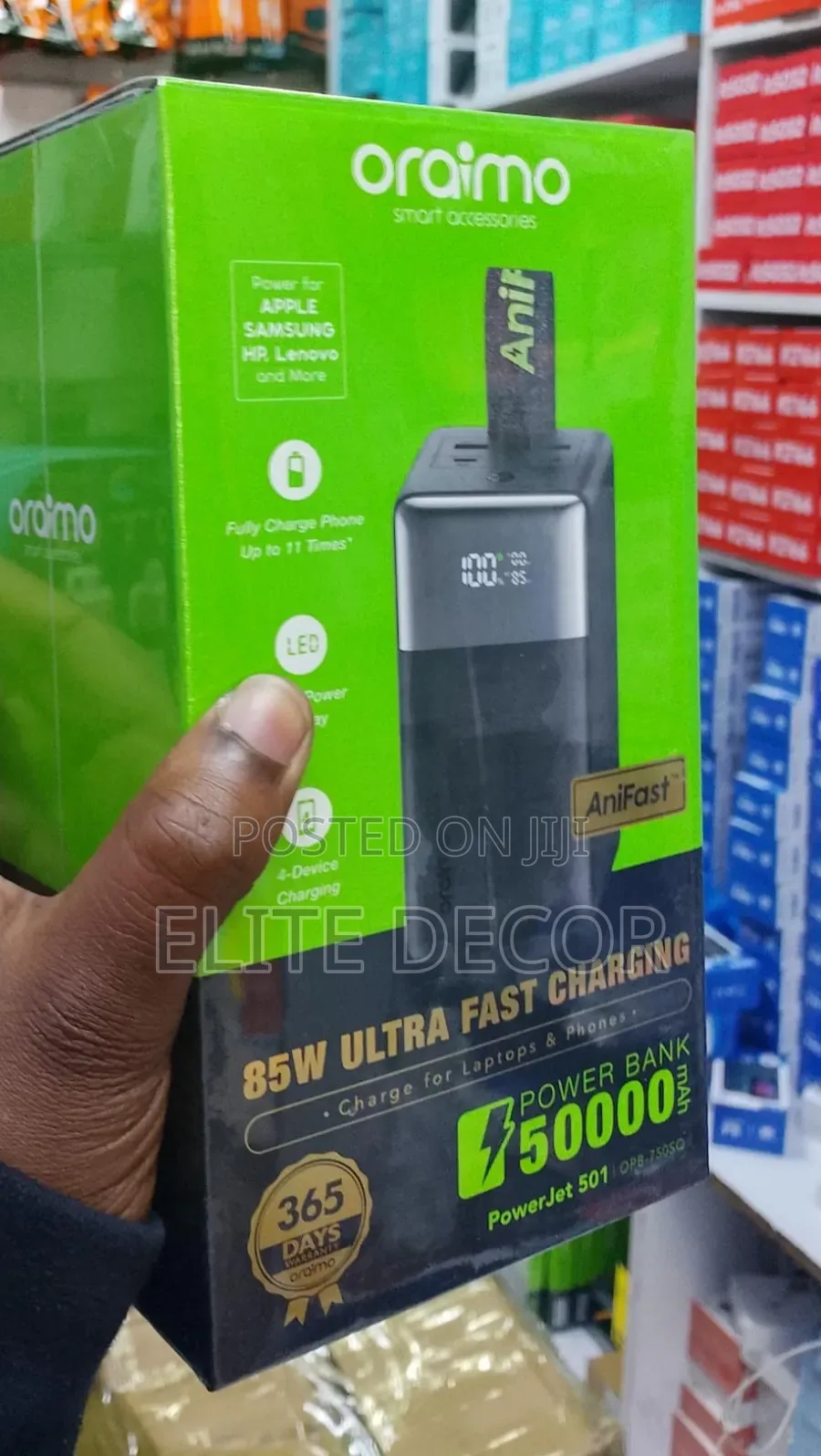 Oraimo PowerJet 501 50,000mAh Power Bank – 85W Fast Charging