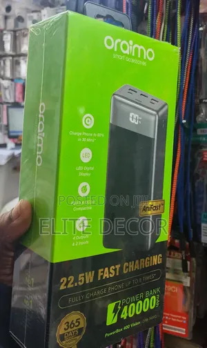 Oraimo PowerBox 400 Vision 40,000mAh Power Bank – 22.5W Fast Charging