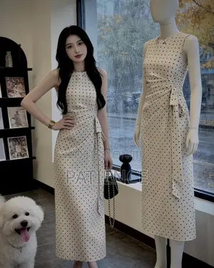 Polka Dot Sleeveless Maxi Dress
