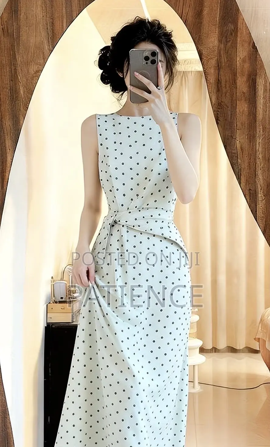 Polka Dot Sleeveless Maxi Dress