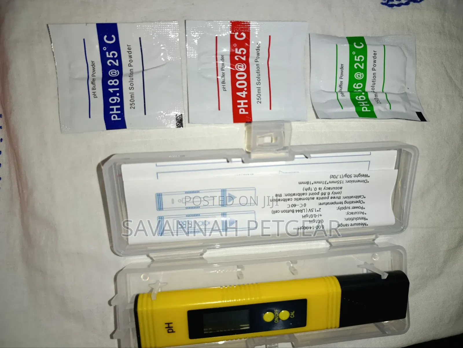 Digital LCD Pocket Pen Type pH Meter (Yellow) With Calibration Powders