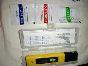 Digital LCD Pocket Pen Type pH Meter (Yellow) With Calibration Powders