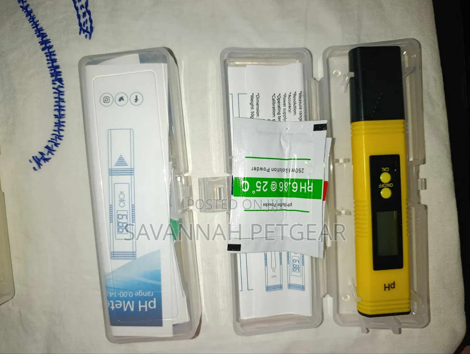 Digital LCD Pocket Pen Type pH Meter (Yellow) With Calibration Powders