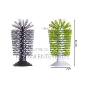 Glass Washing Brush With Suction to Stick on the Sink