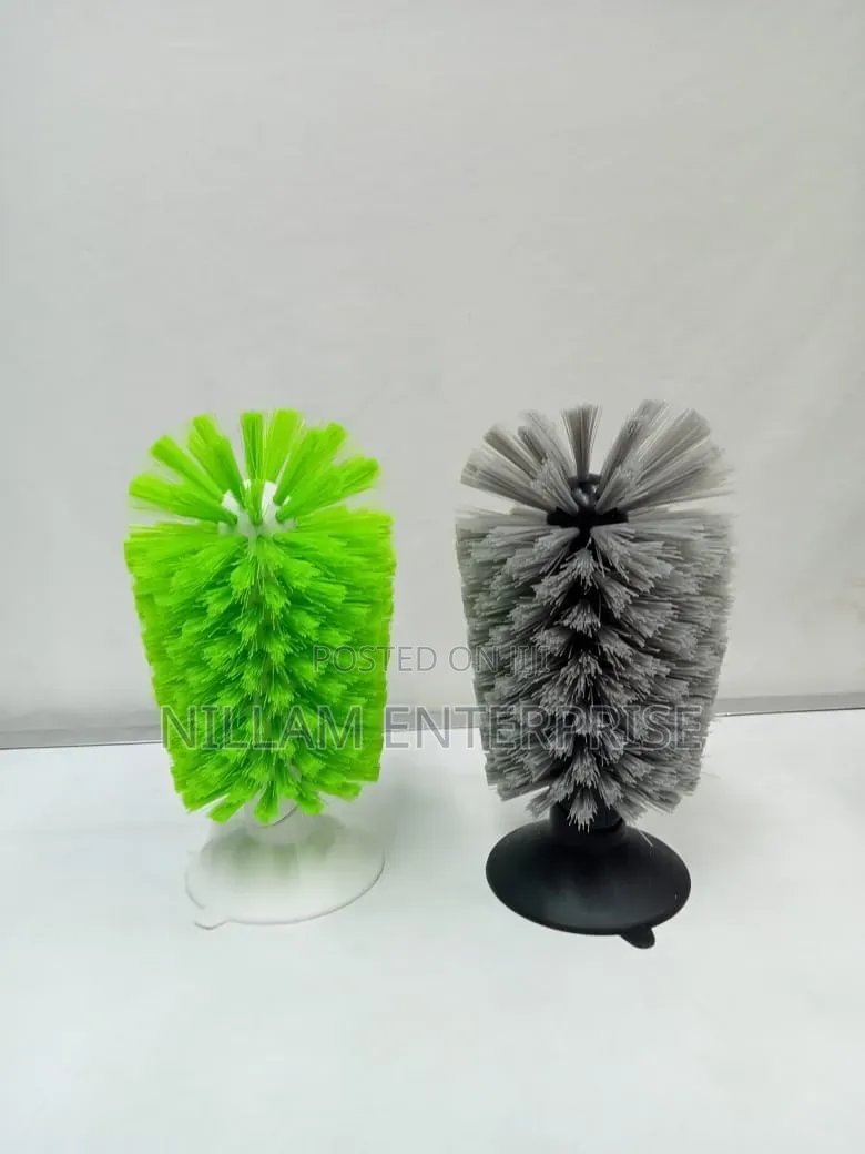 Glass Washing Brush With Suction to Stick on the Sink