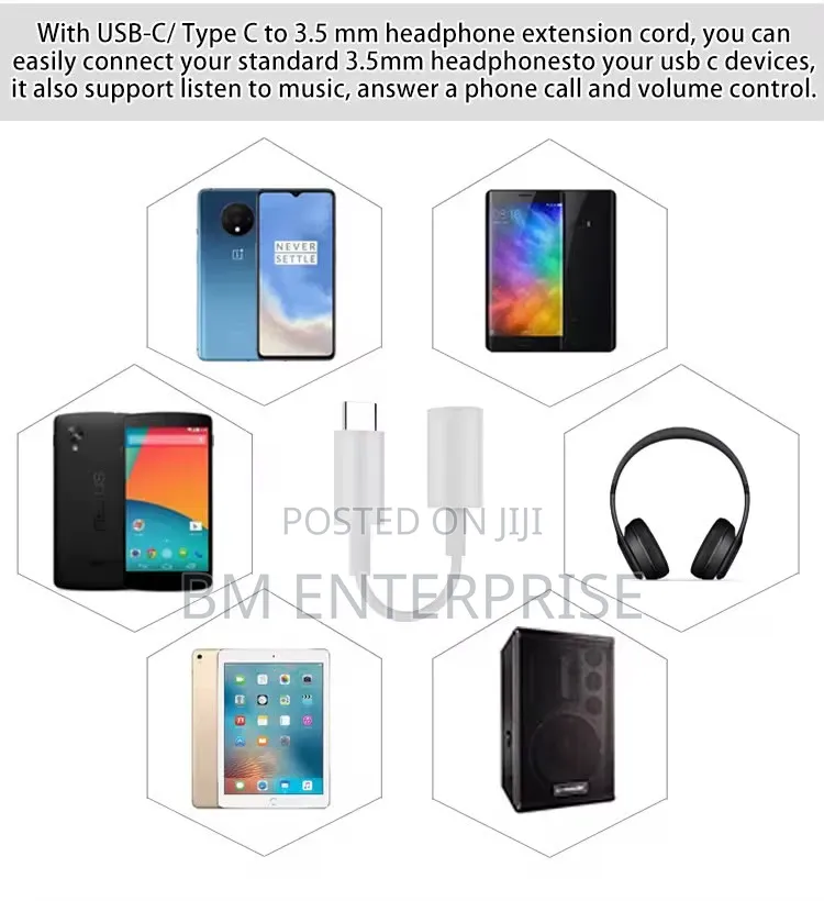 USB Type C 3.5 Jack Earphone Adapter