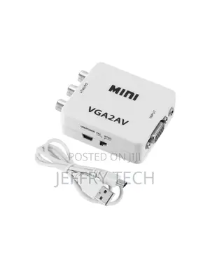 PC Computer VGA to AV / TV / RCA Converter 1080P W/ 3.5mm Audio Jack