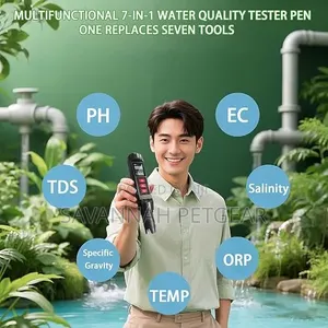 Advanced 7-in-1 Water Tester, pH Meter TDS Meter, Salinity Tester