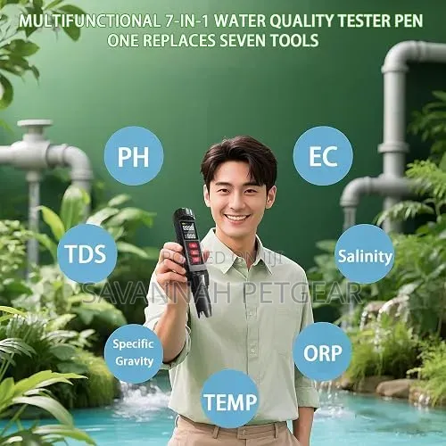 Advanced 7-in-1 Water Tester, pH Meter TDS Meter, Salinity Tester