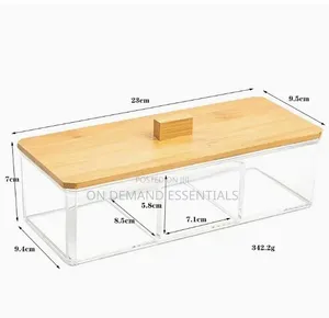 Acrylic Organizer With Bamboo Lid