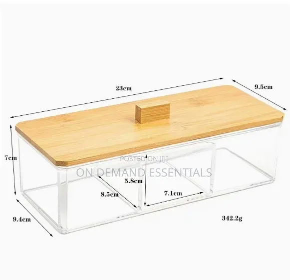Acrylic Organizer With Bamboo Lid