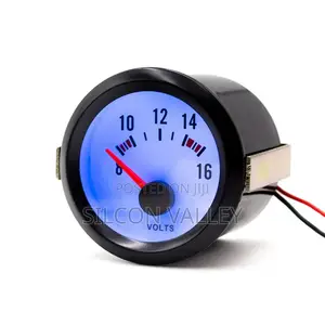 52mm Black Face Blue LED Digital Volt Meter Gauge 8-16 Volts New