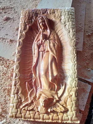 Virgin Lady of Guadalupe Wooden Sculpture