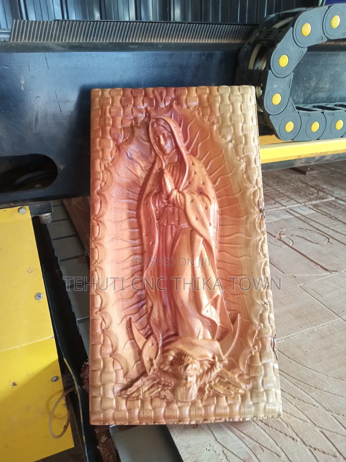 Virgin Lady of Guadalupe Wooden Sculpture