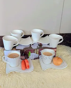 12-Piece Wavy Tea Set | Cups Saucers Set