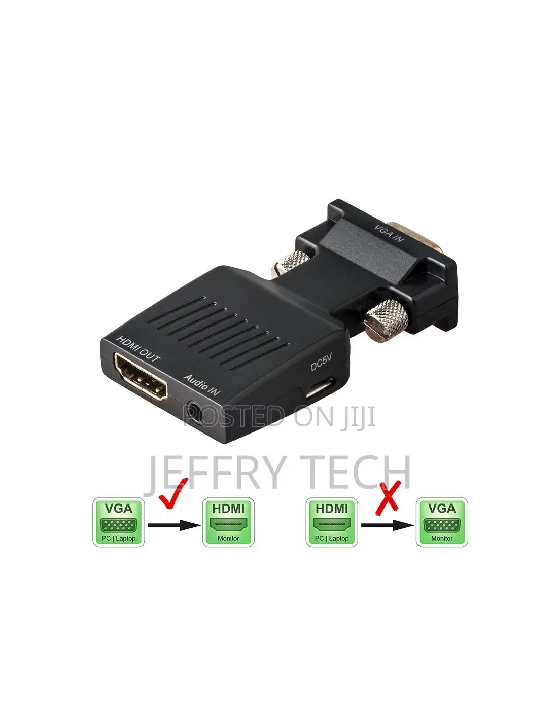 VGA Male to HDMI Female Converter With Audio Adapter 1080P for PC HDTV