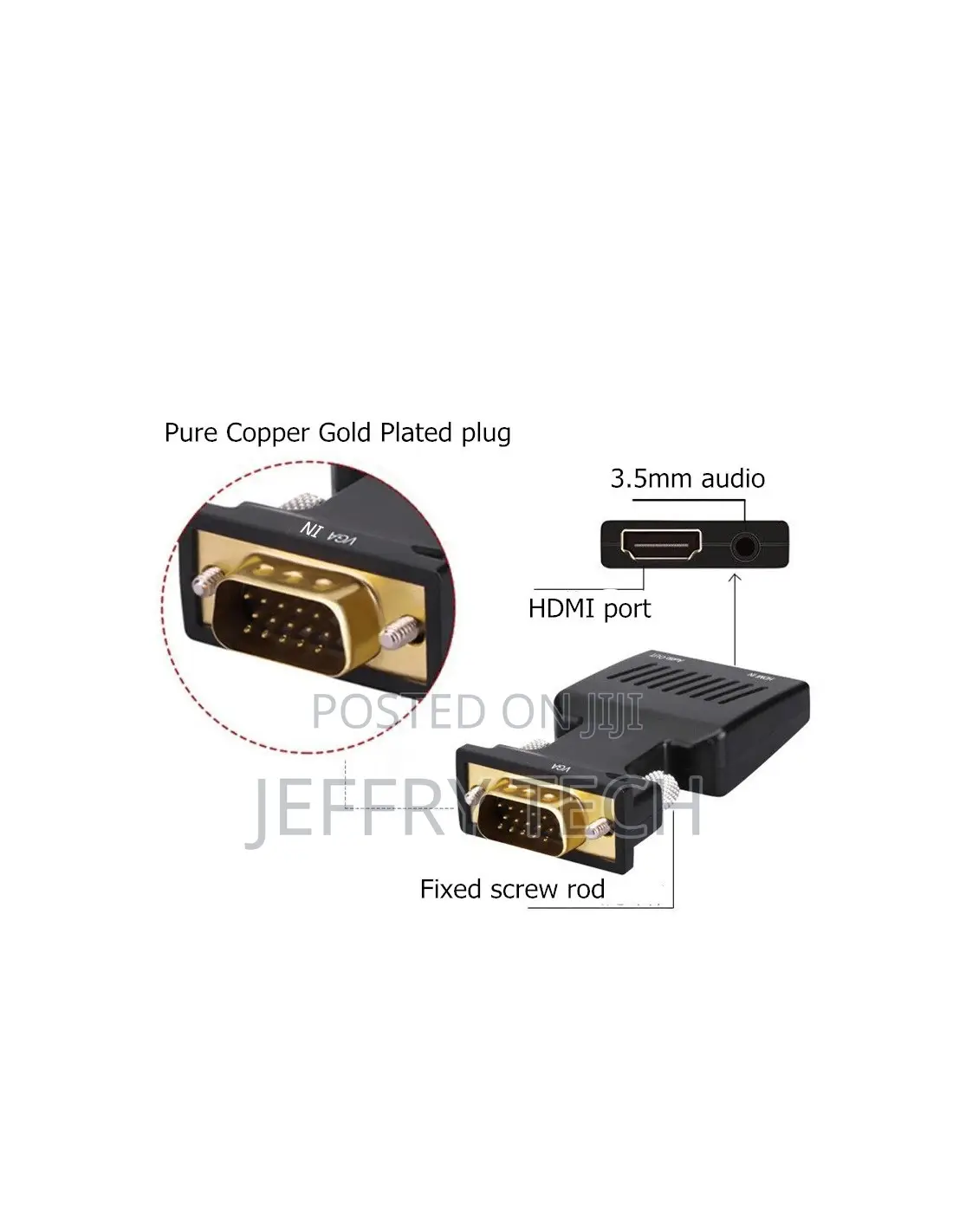 VGA Male to HDMI Female Converter With Audio Adapter 1080P for PC HDTV