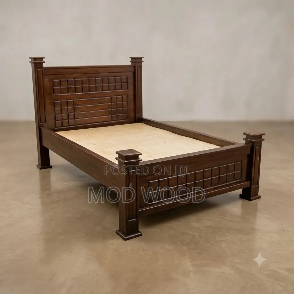 Modern Handcrafted 4ft by 6ft Solid Wood Platform Bed Frame
