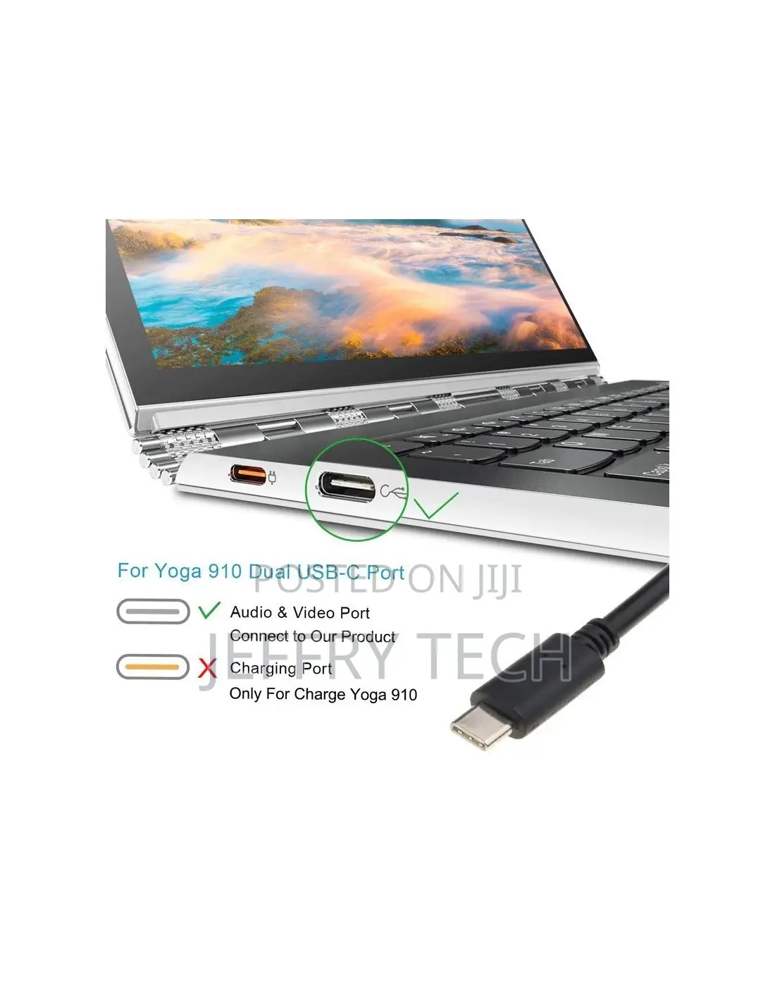 USB 3.1 Type C to VGA Female Adapter Cable for Macbook 12 Inch Chrome