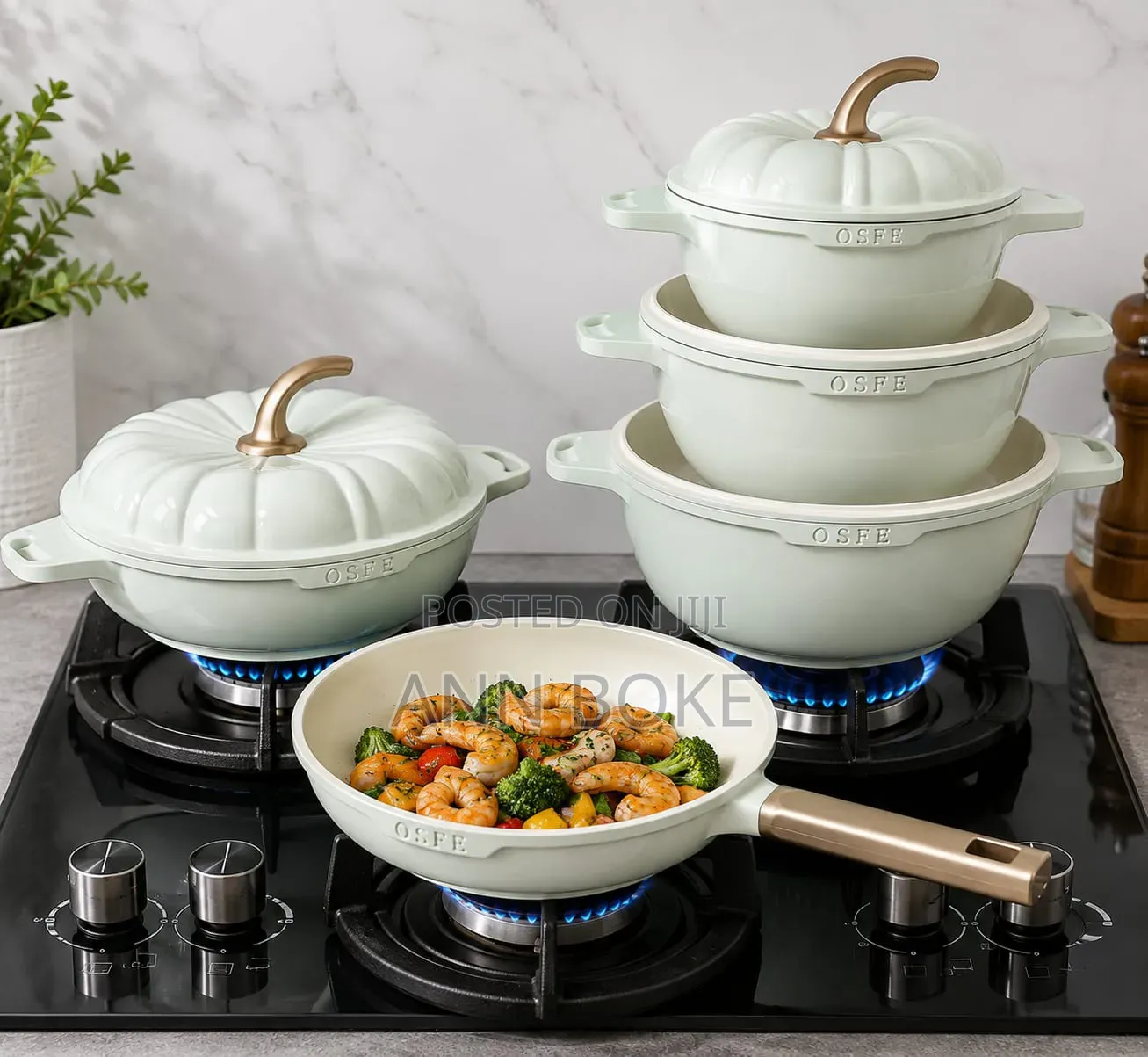 *9 PCS USFE PUMPKIN Granite Cookware Set*
4sets of Sufuria
