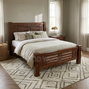 Contemporary Handcrafted 5ft by 6ft Solid Wood Panel Bed Frame