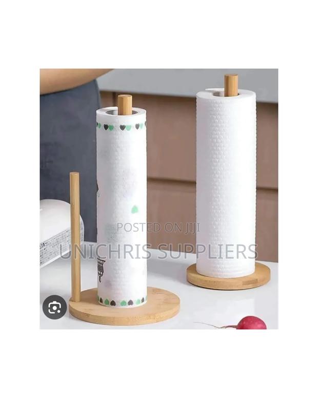 Bamboo Wooden Kitchen Towel or Tissue Holder - main view