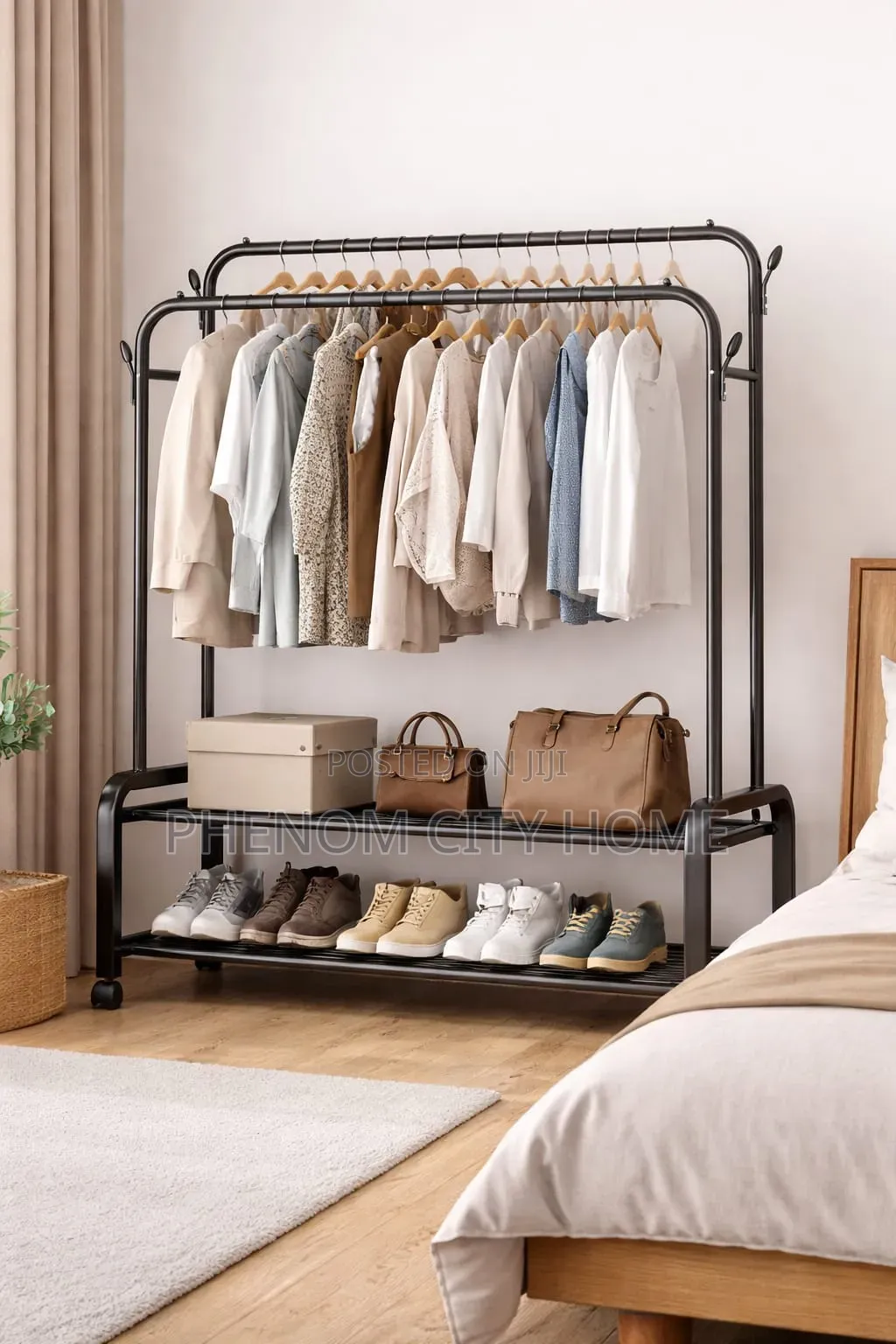 Heavy Duty Double Rail Clothes Rack