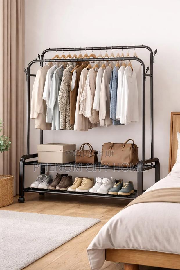 Heavy Duty Double Rail Clothes Rack - thumbnail 2