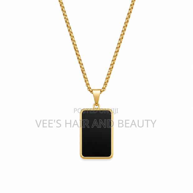 Minimalist Black Pendant Necklace | Gold Chain | Jewellery Accessory