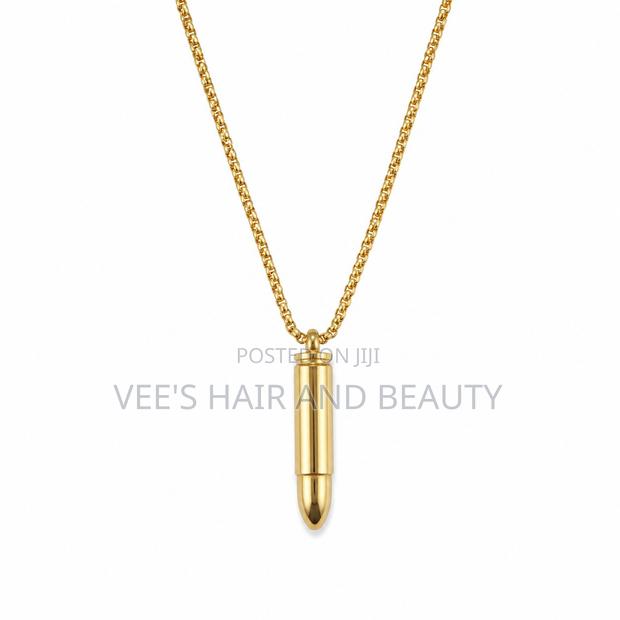 Gold Bullet Pendant Necklace | Minimalist Chain |Jewellery Accessory