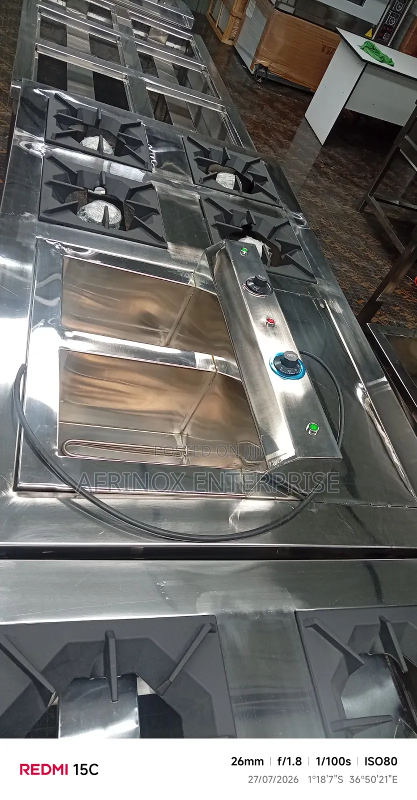 Combo Cooker With Deep Fryer Machine Cast Iron Grills Pot Support
