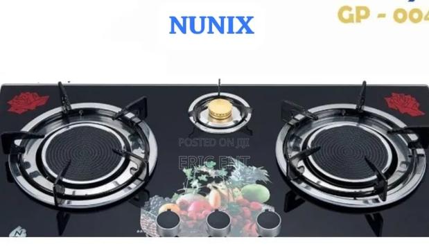 Nunix 3 Gas Burner Infrared Glass Table Top Cooker Stove
