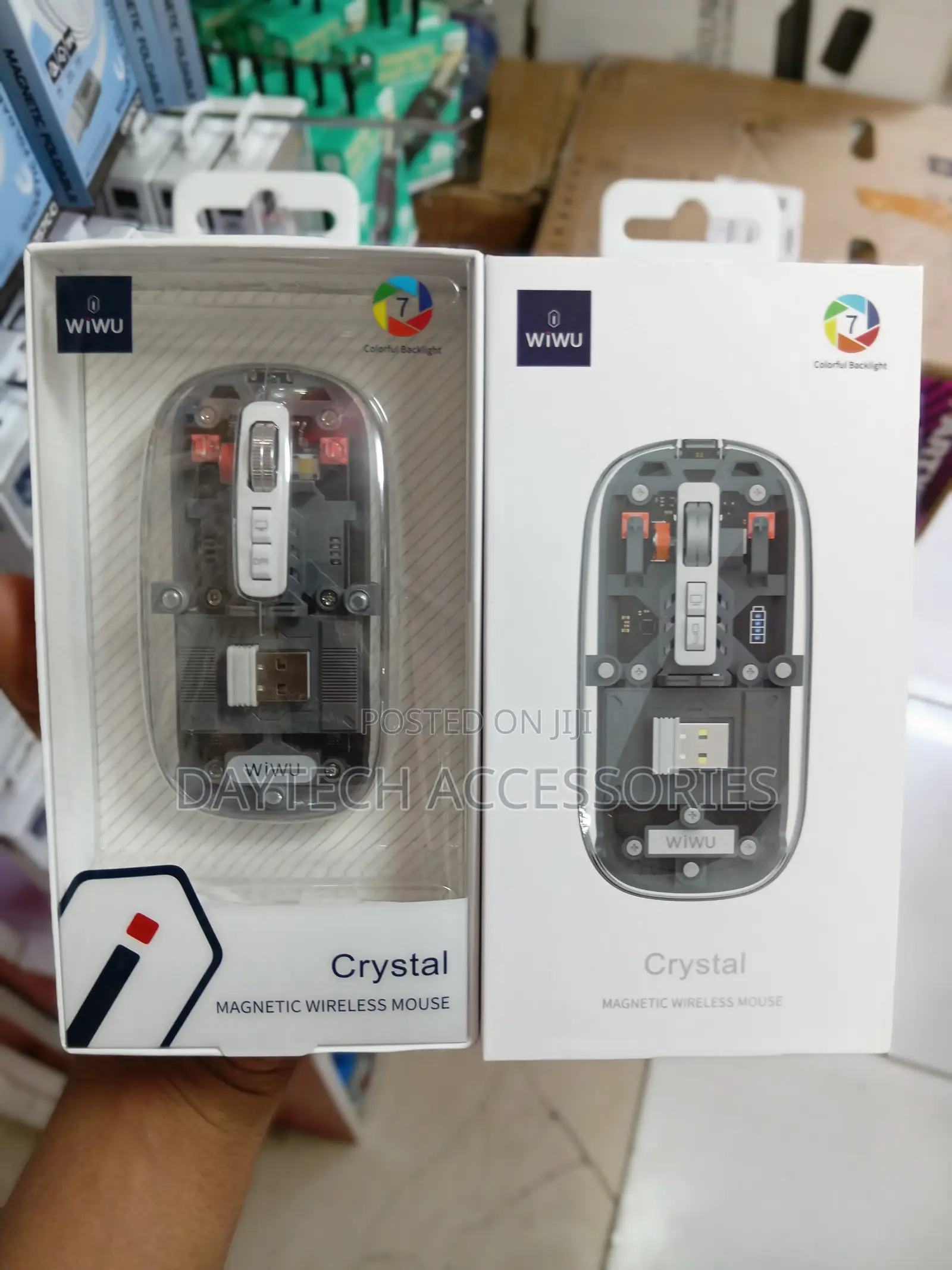 Wiwu Crystal Transparent Magnetic Transparent Wireless Mouse - Black