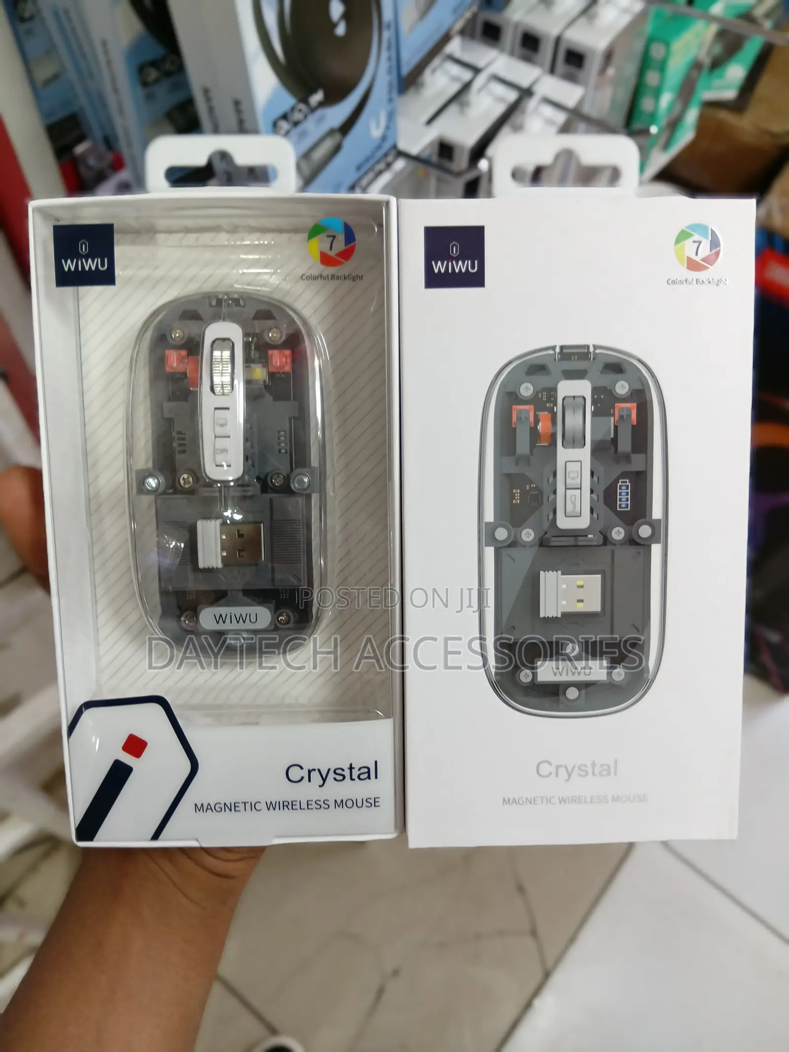 Wiwu Crystal Transparent Magnetic Transparent Wireless Mouse - Black