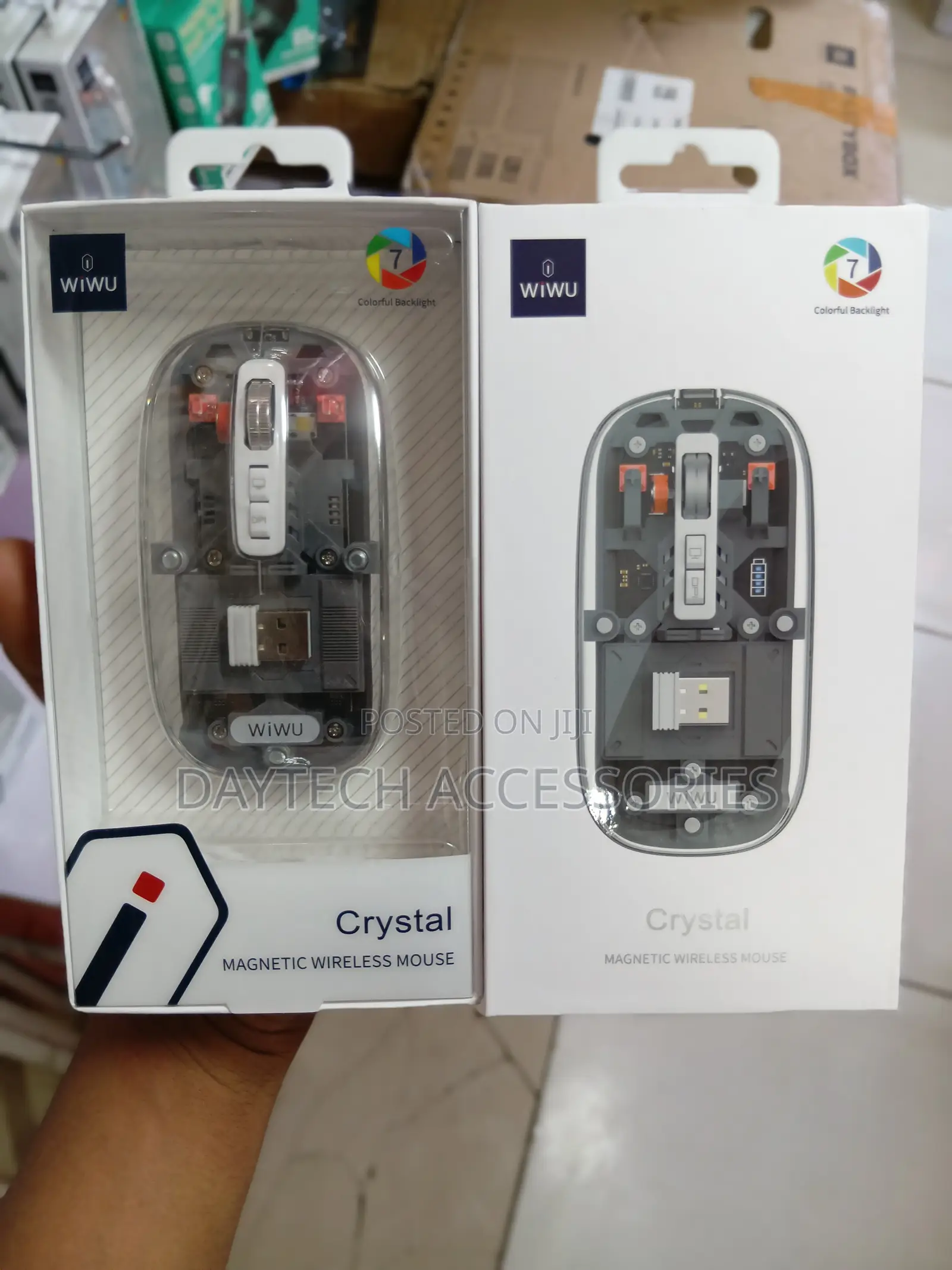 Wiwu Crystal Transparent Magnetic Transparent Wireless Mouse - Black