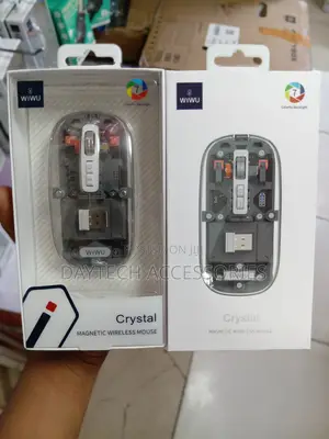 Wiwu Crystal Transparent Magnetic Transparent Wireless Mouse - Black