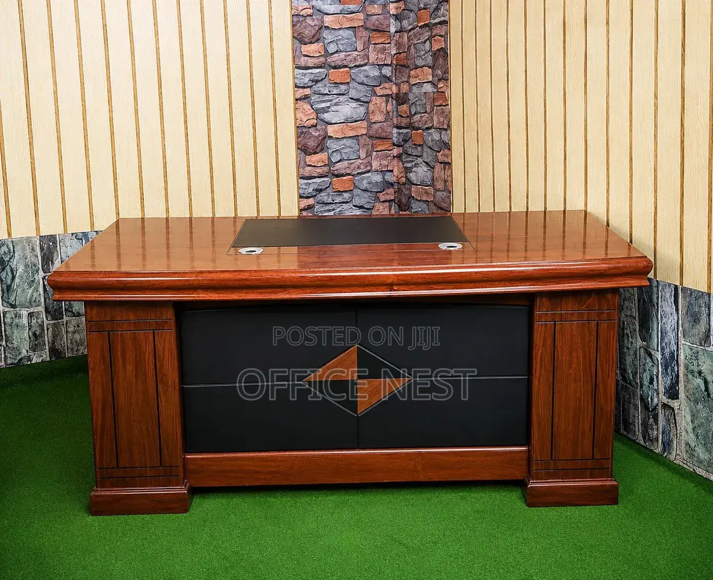 Modern Executive Office Desk -Mahogany